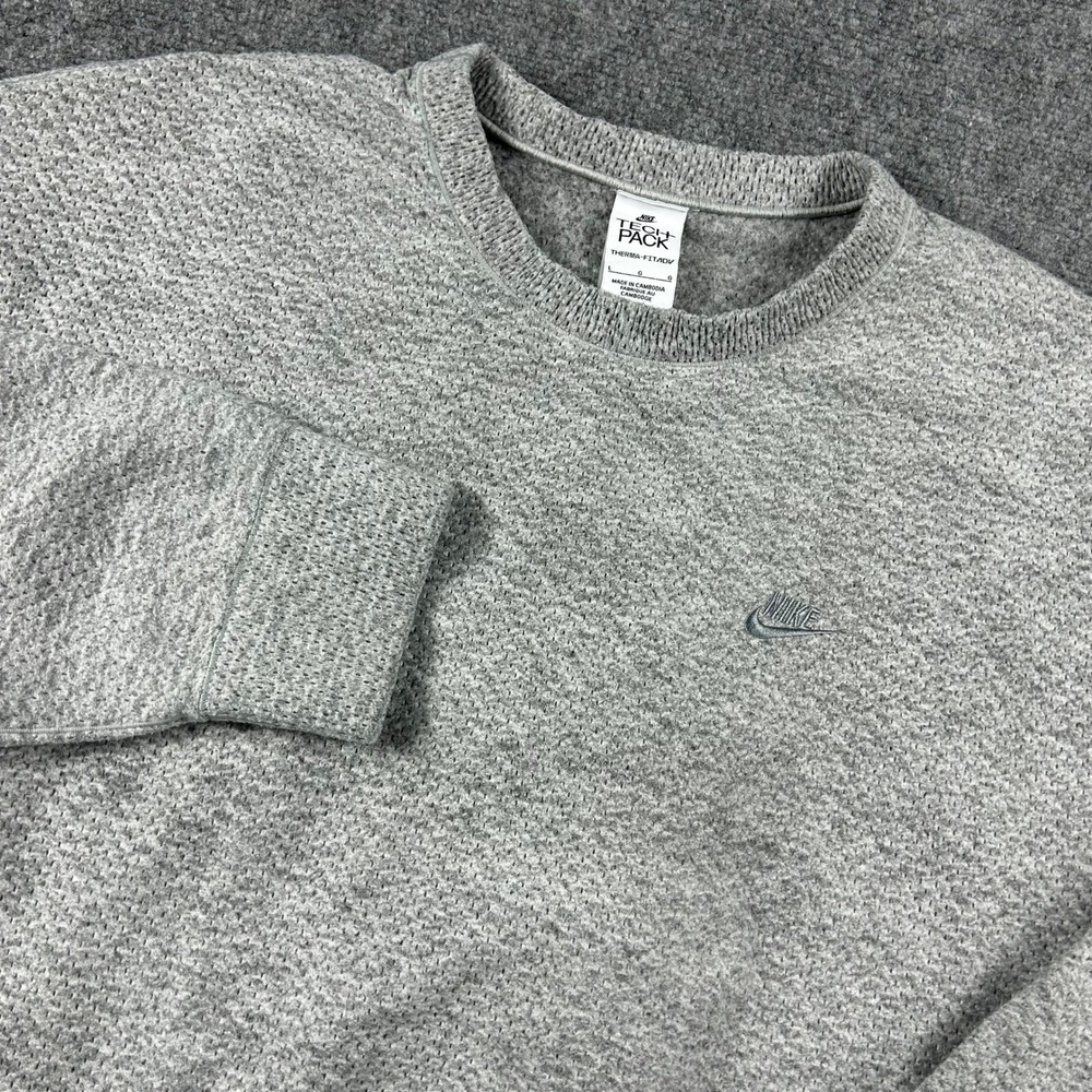 Nike Tech Pack Sweatshirt Mens Large Grey Therma-FIT ADV Crewneck DQ4264-077
